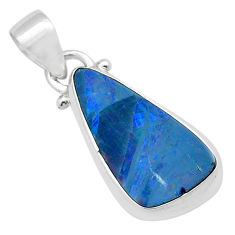4.58cts natural blue doublet opal australian 925 sterling silver pendant u58375