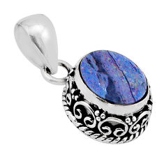 2.71cts natural blue doublet opal australian 925 sterling silver pendant y61722