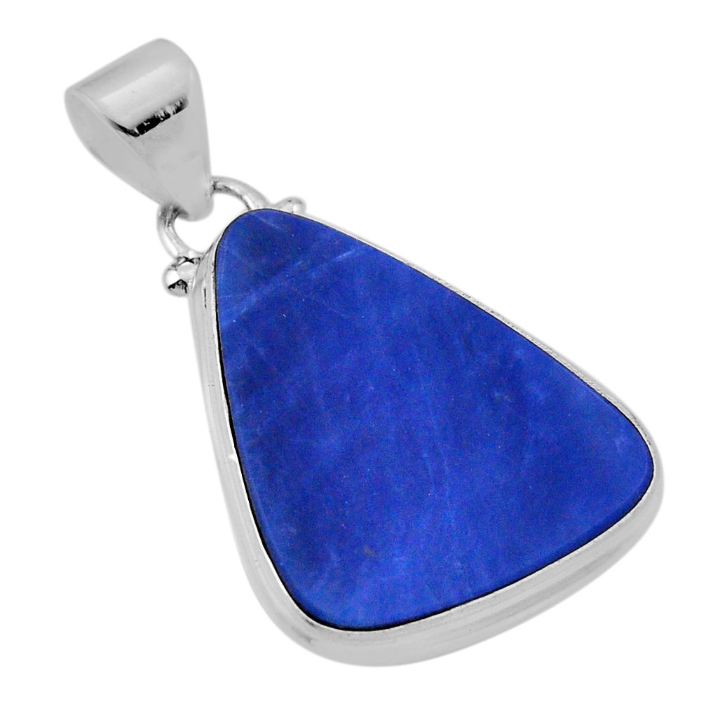 12.94cts natural blue doublet opal australian fancy 925 silver pendant n33813