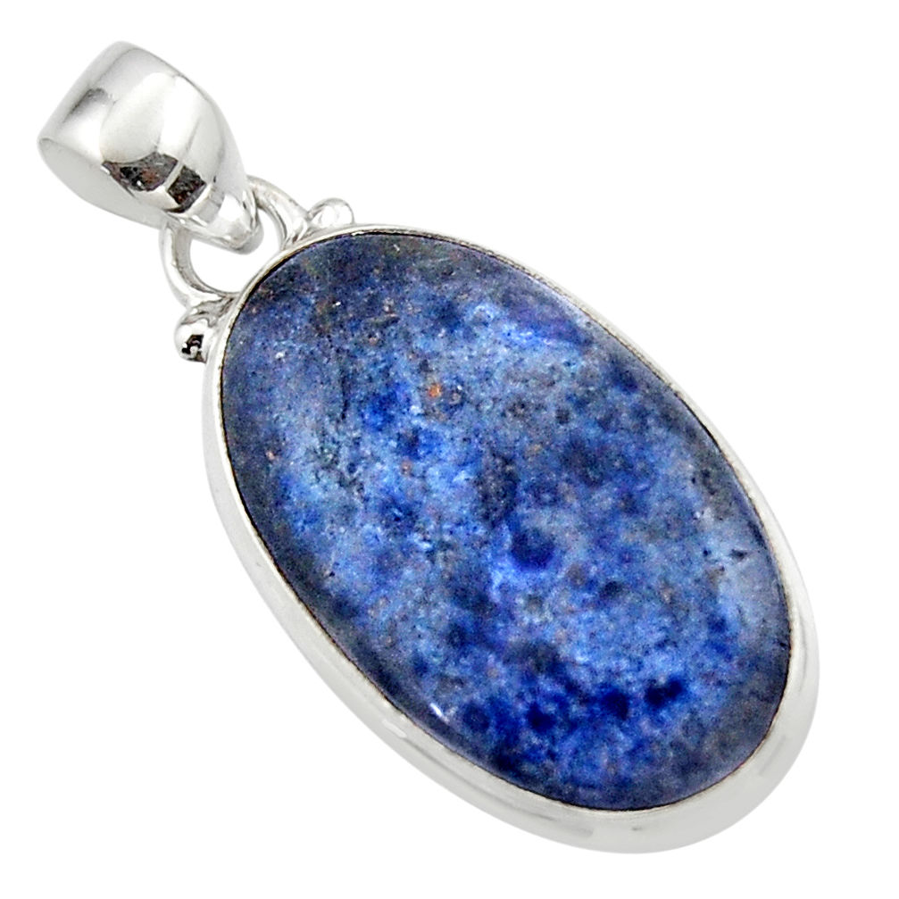 13.73cts natural blue dumorite (dumortierite) 925 sterling silver pendant r46577