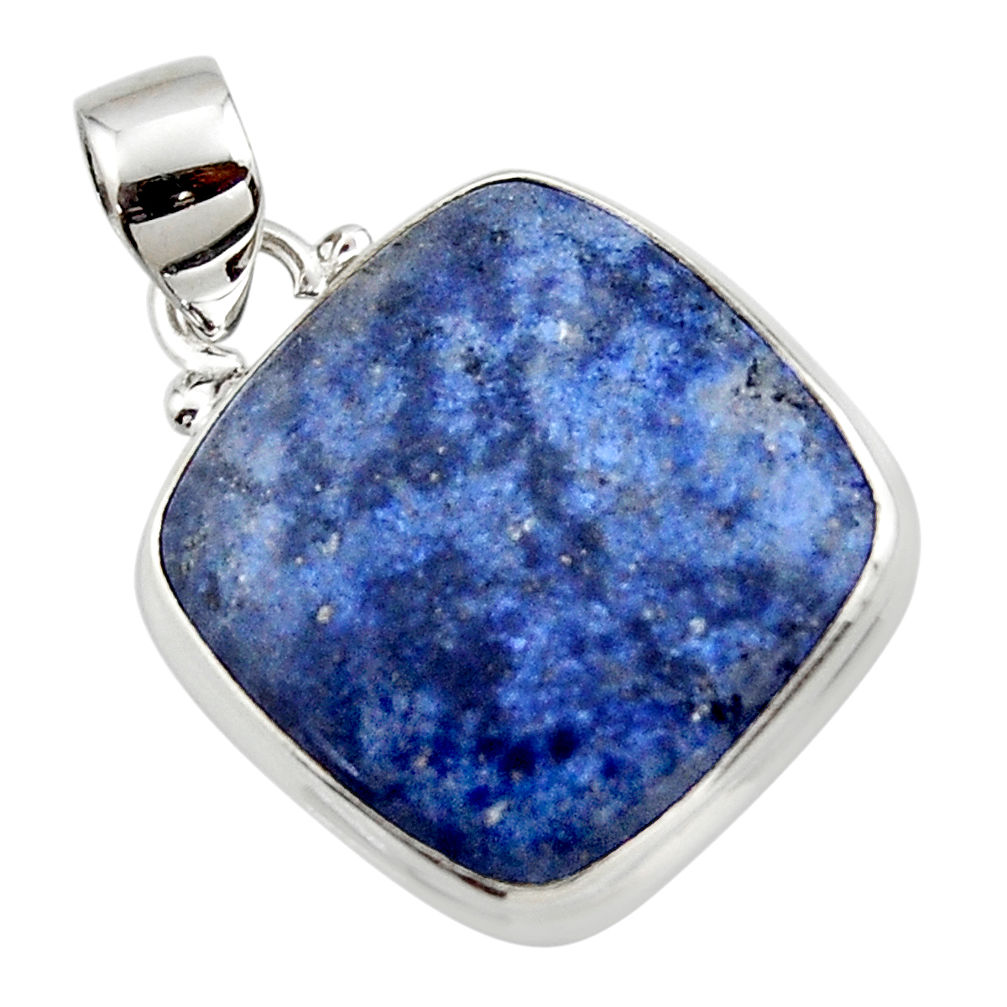 13.83cts natural blue dumorite (dumortierite) 925 sterling silver pendant r46579