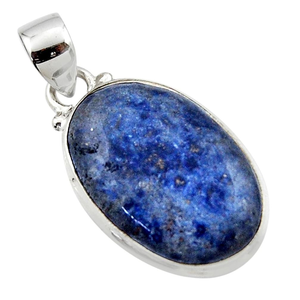12.85cts natural blue dumorite (dumortierite) 925 sterling silver pendant r46580