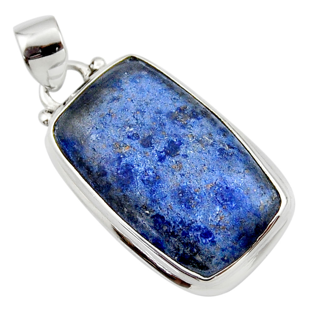 15.58cts natural blue dumorite (dumortierite) 925 sterling silver pendant r46601