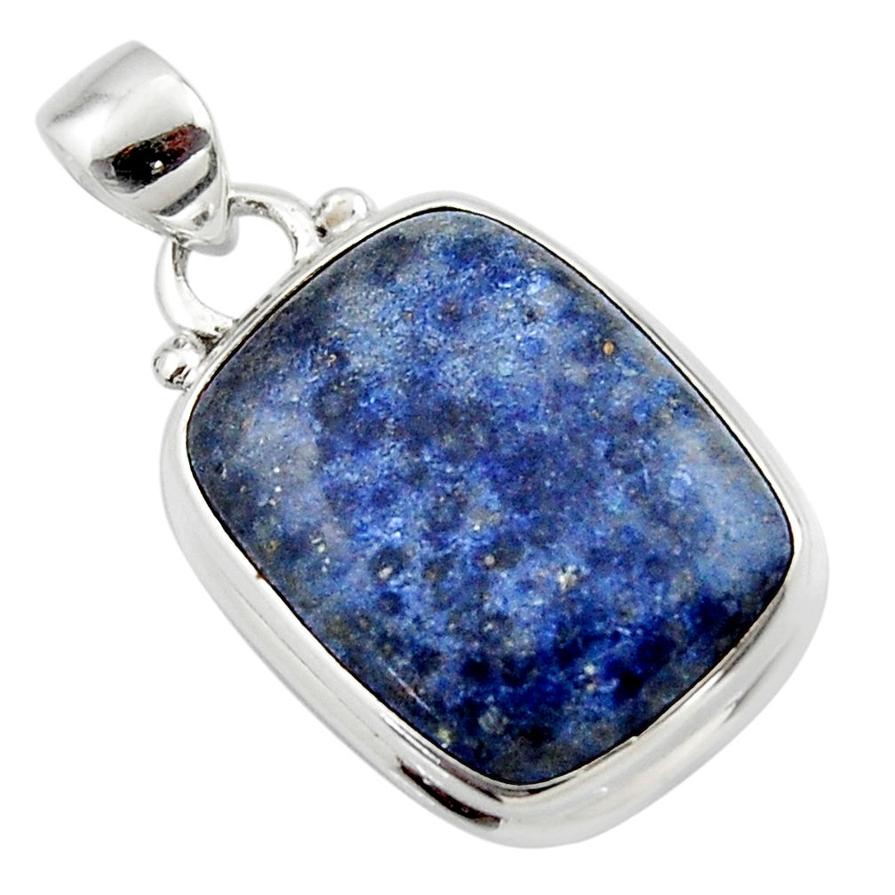 13.65cts natural blue dumorite (dumortierite) 925 sterling silver pendant r46604