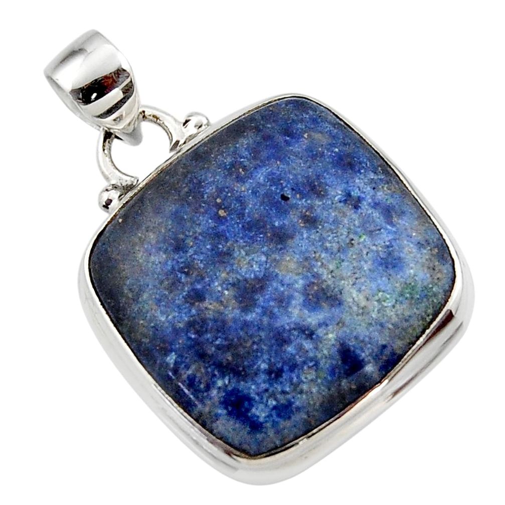 16.32cts natural blue dumorite (dumortierite) 925 sterling silver pendant r46608