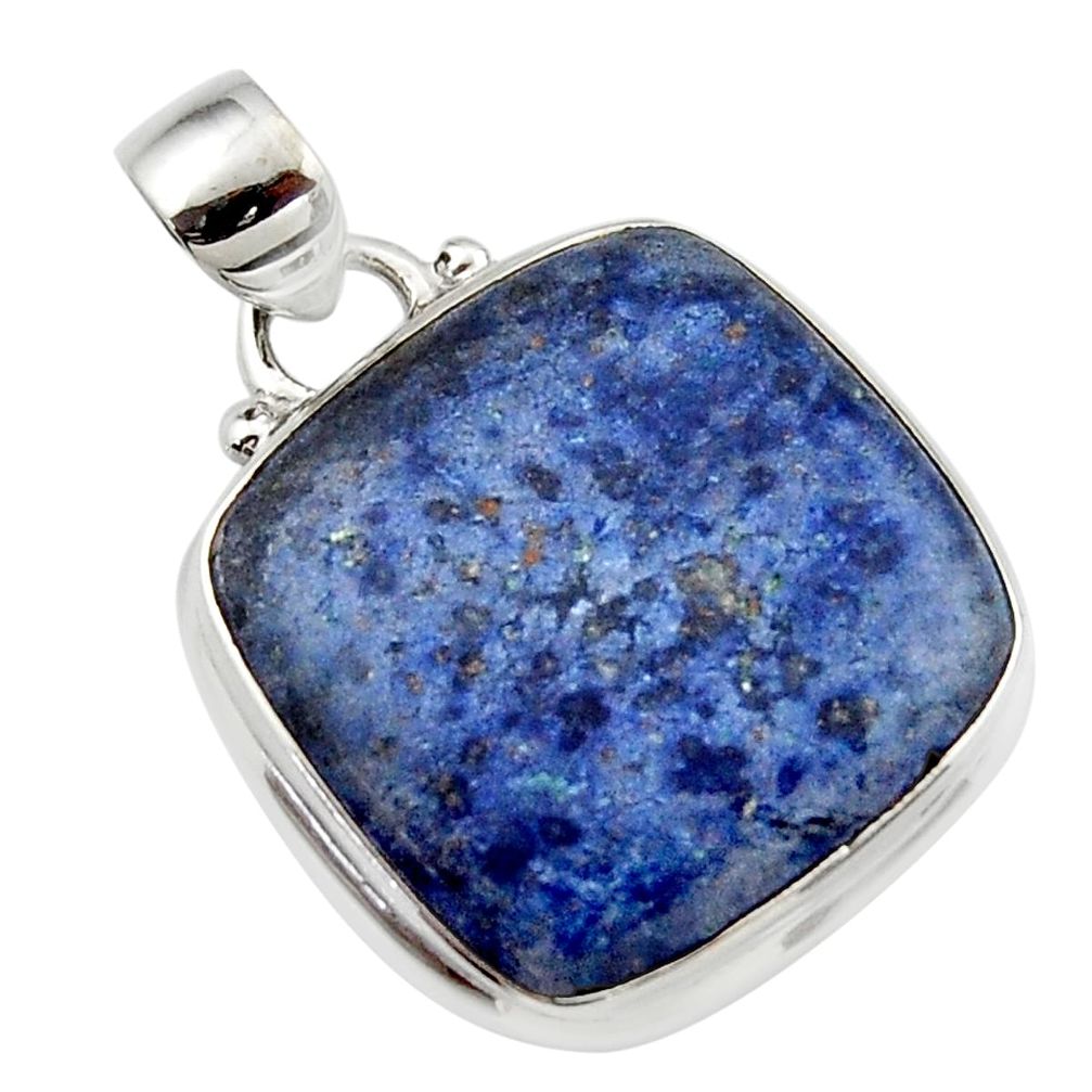 14.85cts natural blue dumorite (dumortierite) 925 sterling silver pendant r46609