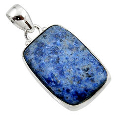 14.80cts natural blue dumorite (dumortierite) 925 sterling silver pendant r46613