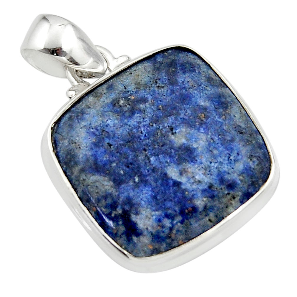 16.23cts natural blue dumorite (dumortierite) 925 sterling silver pendant r46617