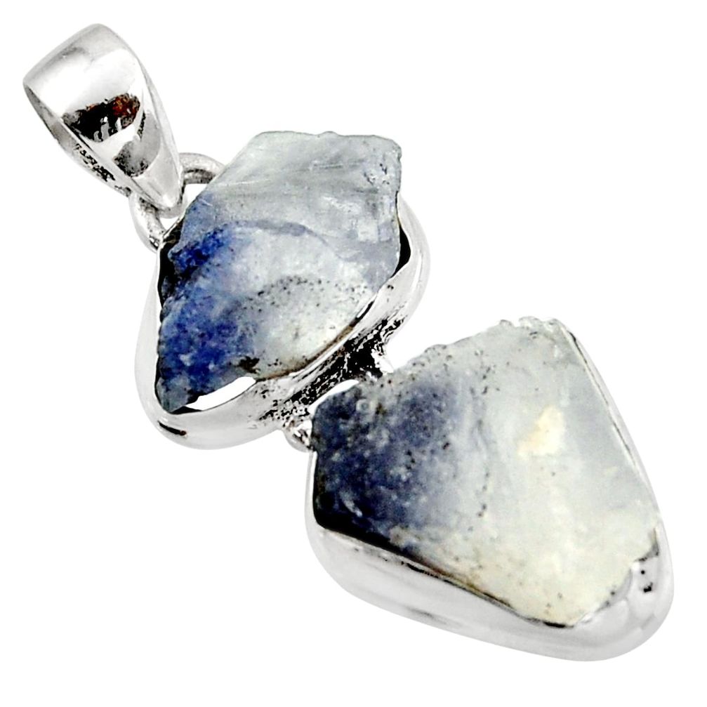 16.06cts natural blue dumortierite 925 sterling silver pendant jewelry d45993