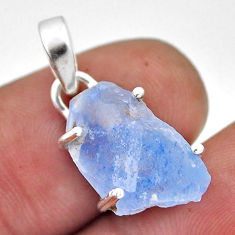 8.55cts natural blue dumortierite 925 sterling silver pendant jewelry n45413