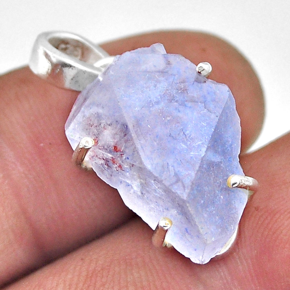11.10cts natural blue dumortierite 925 sterling silver pendant jewelry n45420