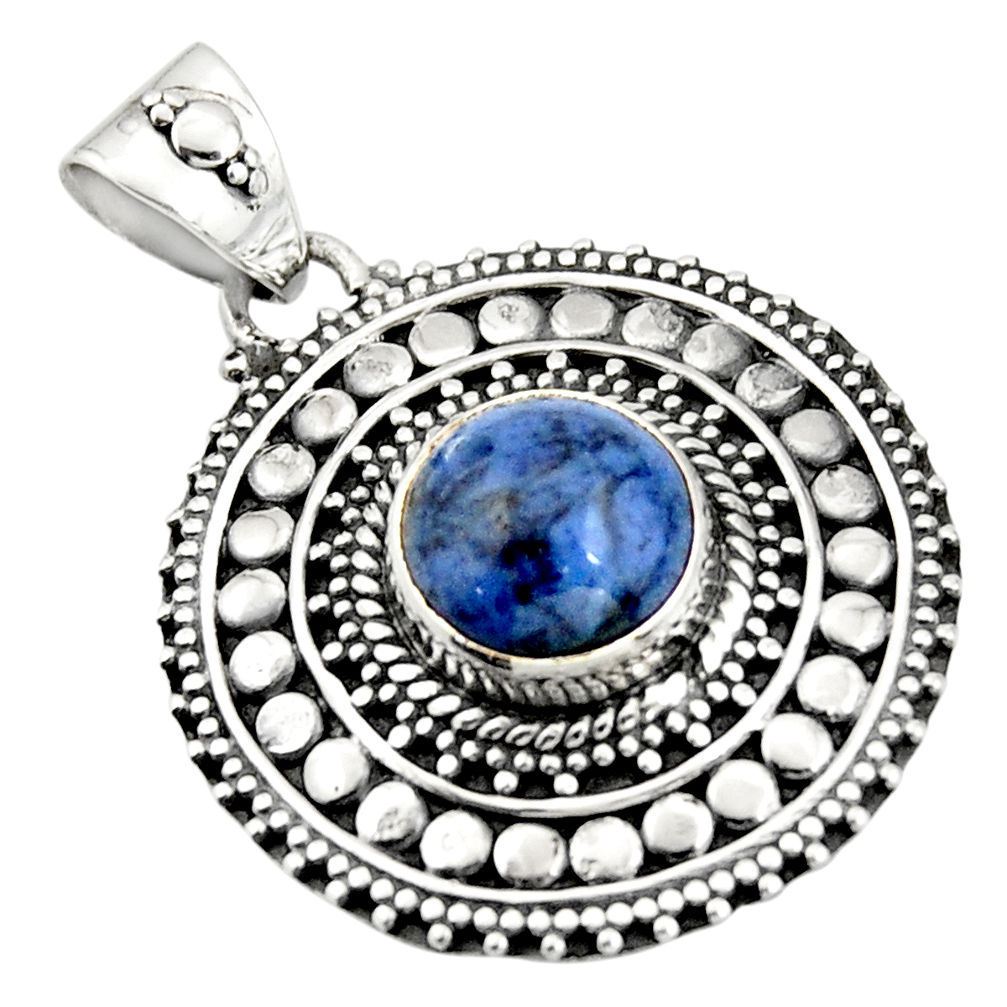 5.01cts natural blue dumortierite 925 sterling silver pendant jewelry r20251
