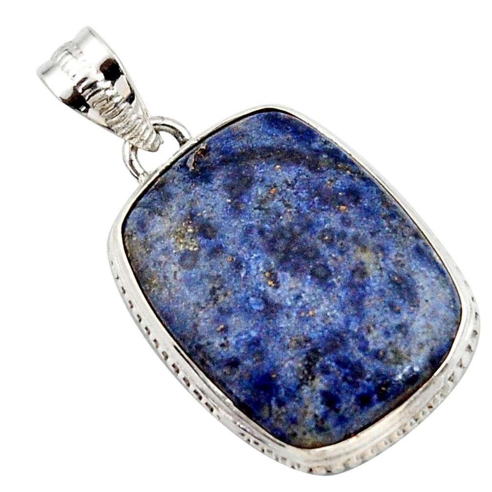 17.22cts natural blue dumortierite 925 sterling silver pendant jewelry r27743