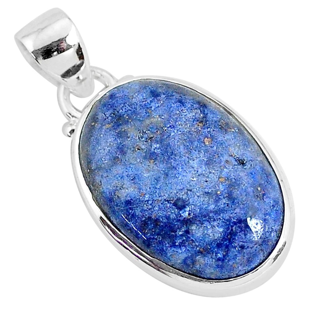 11.17cts natural blue dumortierite 925 sterling silver pendant jewelry r94471