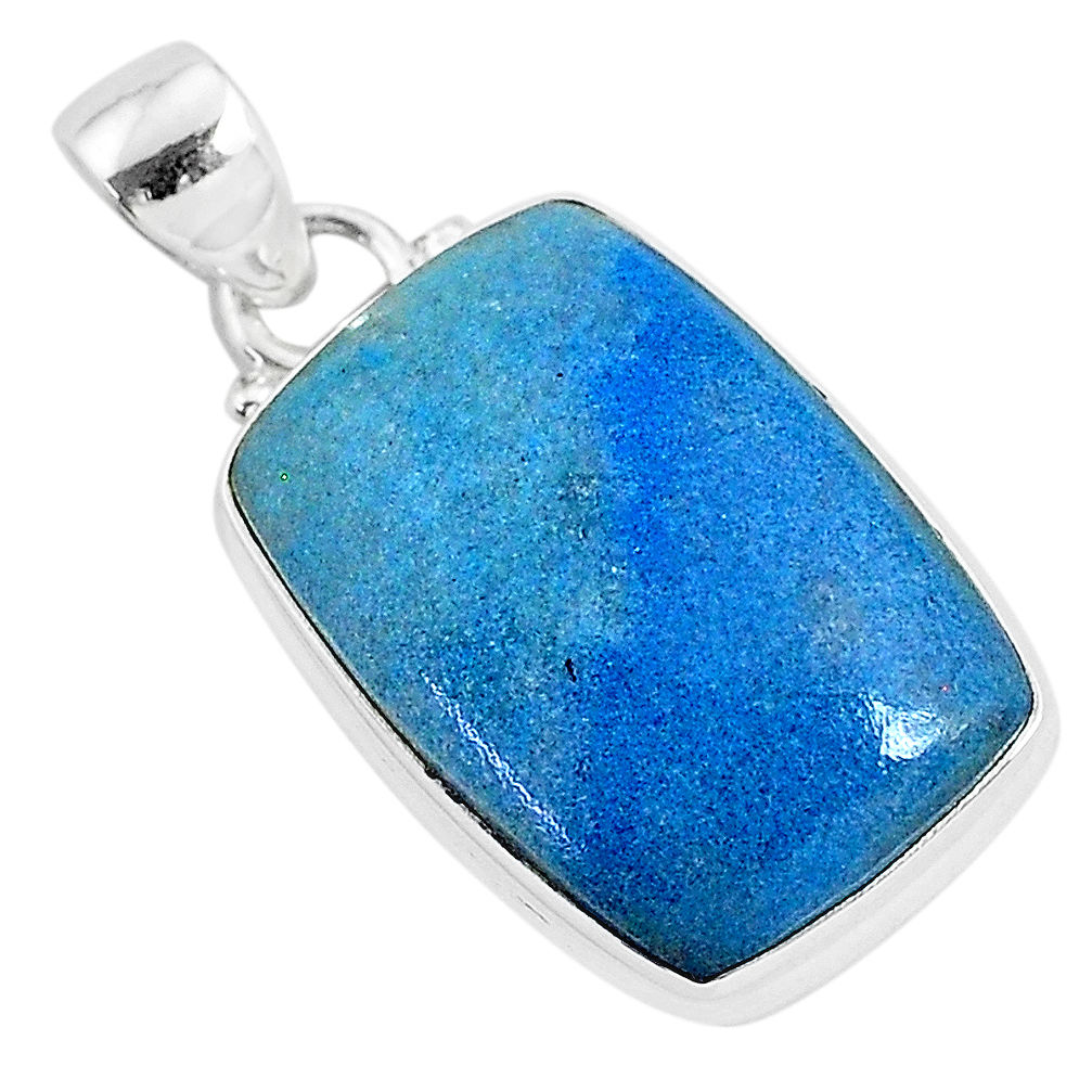 14.72cts natural blue dumortierite 925 sterling silver pendant jewelry r94636