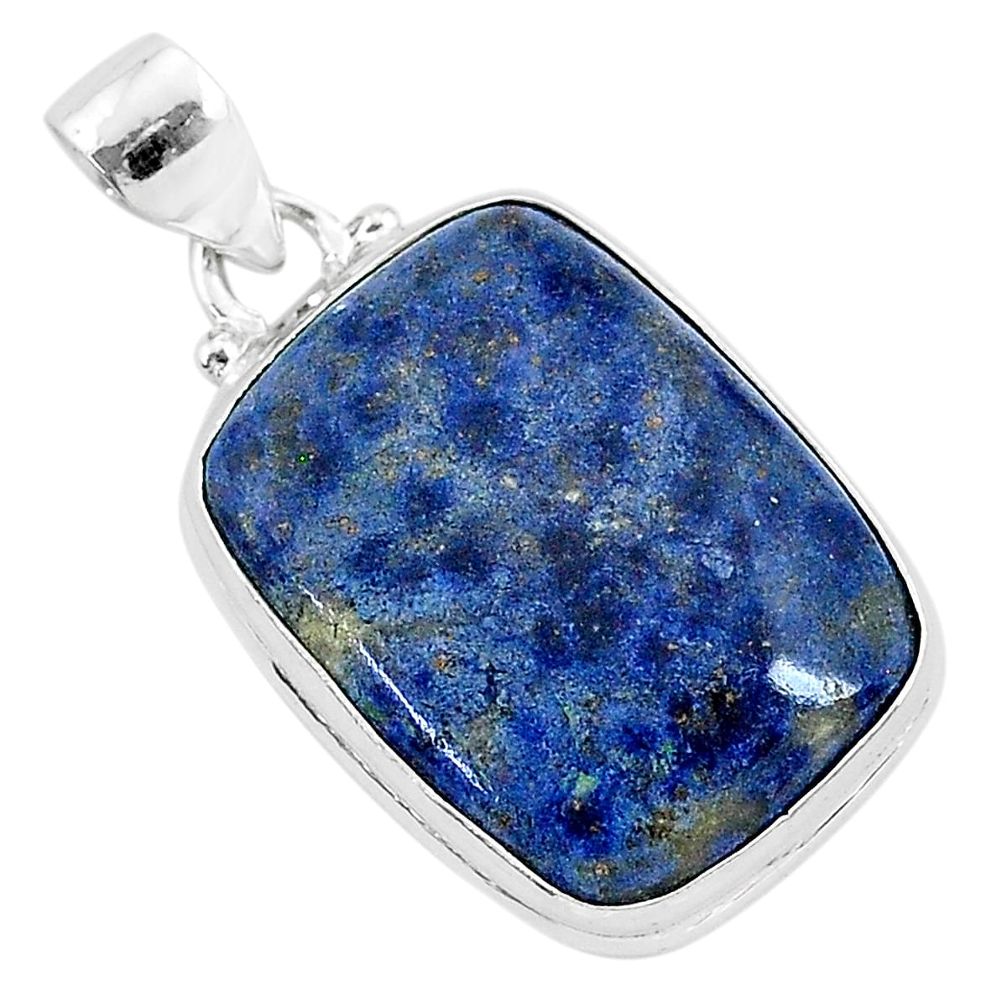 16.20cts natural blue dumortierite 925 sterling silver pendant jewelry r94746