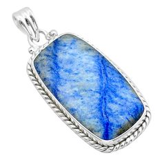 24.00cts natural blue dumortierite 925 sterling silver pendant jewelry y15238