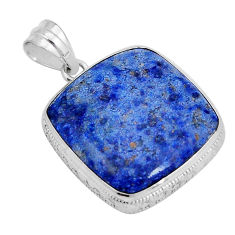 26.06cts natural blue dumortierite 925 sterling silver pendant jewelry y5180