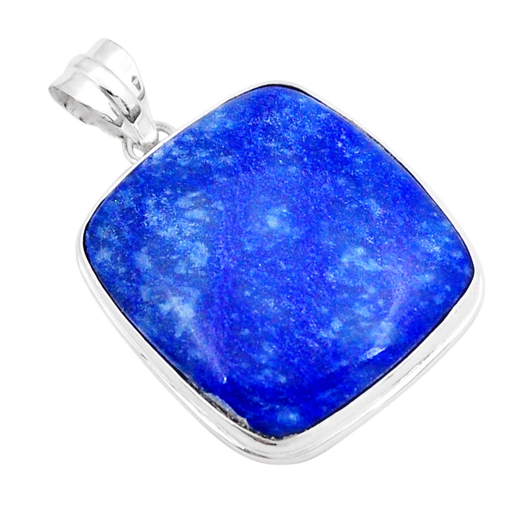 27.13cts natural blue dumortierite 925 sterling silver pendant jewelry y5917