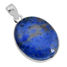 16.49cts natural blue dumortierite 925 sterling silver pendant jewelry y77753
