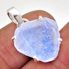 12.19cts natural blue dumortierite fancy sterling silver pendant jewelry n45409