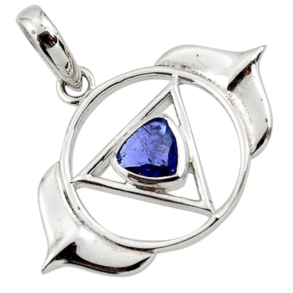 blue iolite 925 sterling silver pendant jewelry d45627