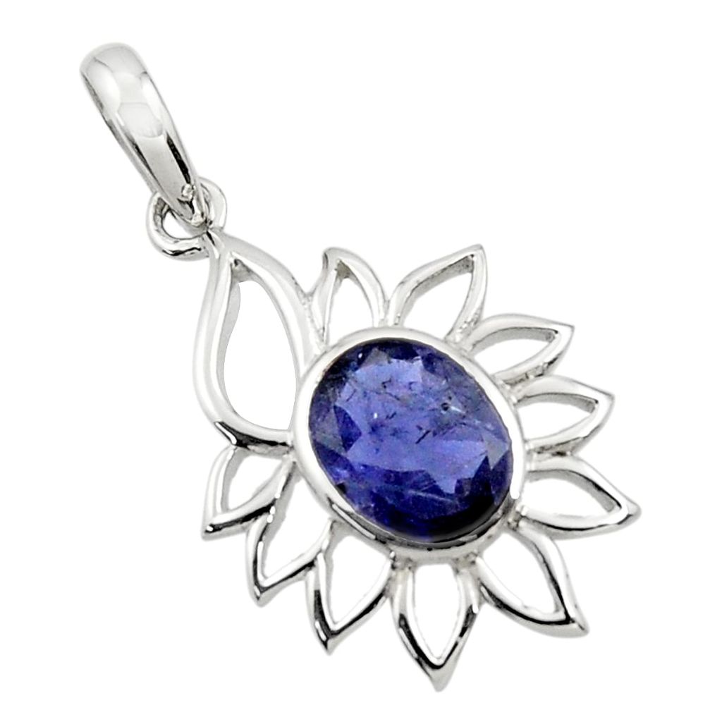 blue iolite 925 sterling silver pendant jewelry d45643