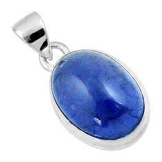 10.05cts natural blue iolite oval 925 sterling silver pendant jewelry u21799