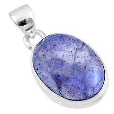 8.15cts natural blue iolite oval 925 sterling silver pendant jewelry u21812