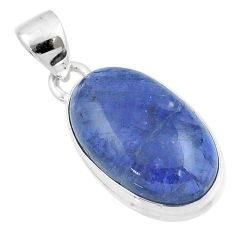 10.60cts natural blue iolite oval 925 sterling silver pendant jewelry u21820