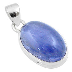 11.20cts natural blue iolite oval 925 sterling silver pendant jewelry u21825
