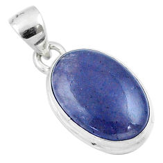 8.18cts natural blue iolite oval 925 sterling silver pendant jewelry u21831