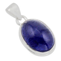 10.30cts natural blue iolite oval 925 sterling silver pendant jewelry y95556