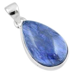 11.55cts natural blue iolite pear 925 sterling silver pendant jewelry u21808
