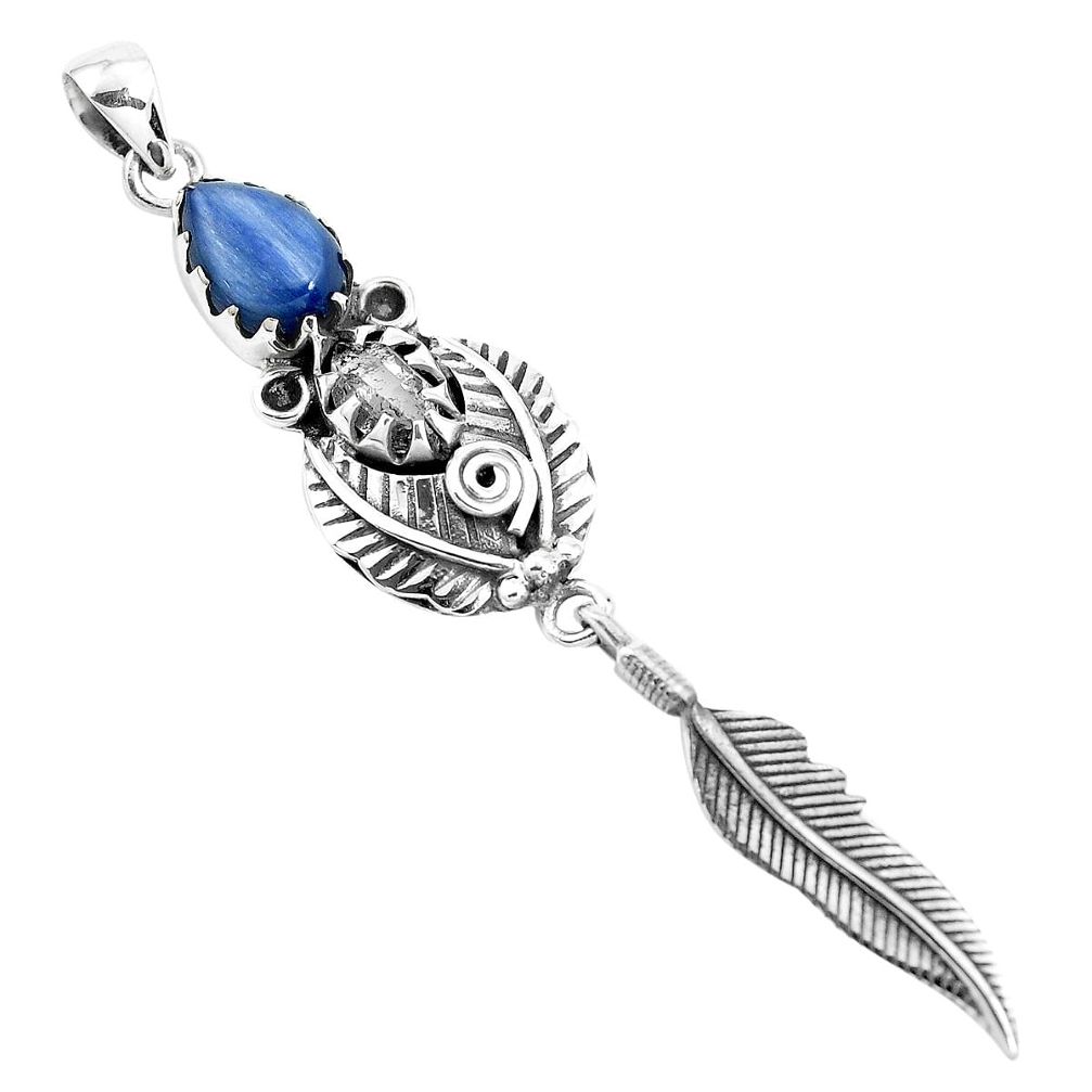 blue kyanite 925 silver dreamcatcher pendant jewelry p42083