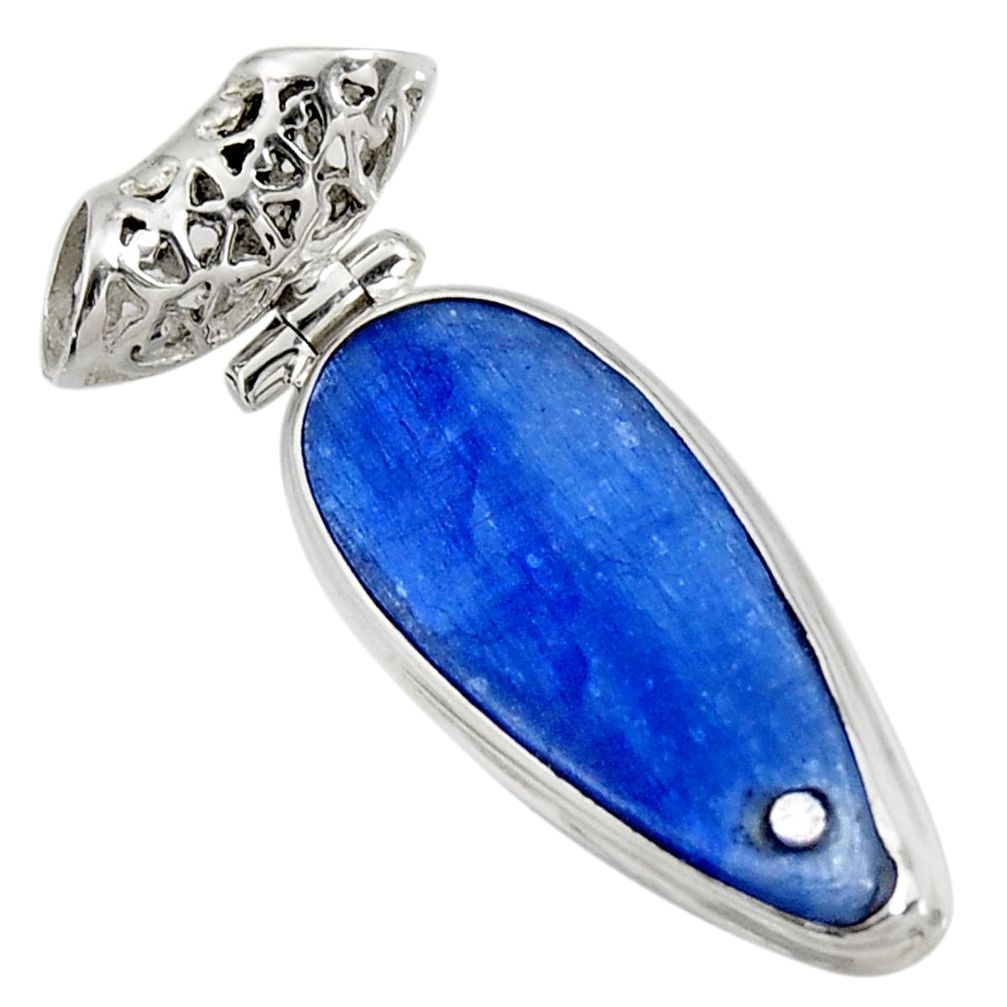 14.72cts natural blue kyanite 925 sterling silver pendant jewelry d42687