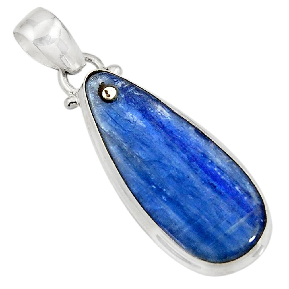 13.70cts natural blue kyanite 925 sterling silver pendant jewelry d42695
