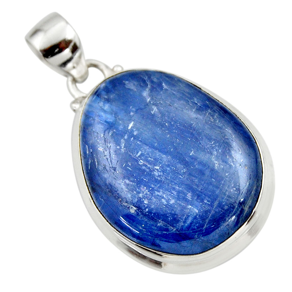 31.02cts natural blue kyanite 925 sterling silver pendant jewelry r44381