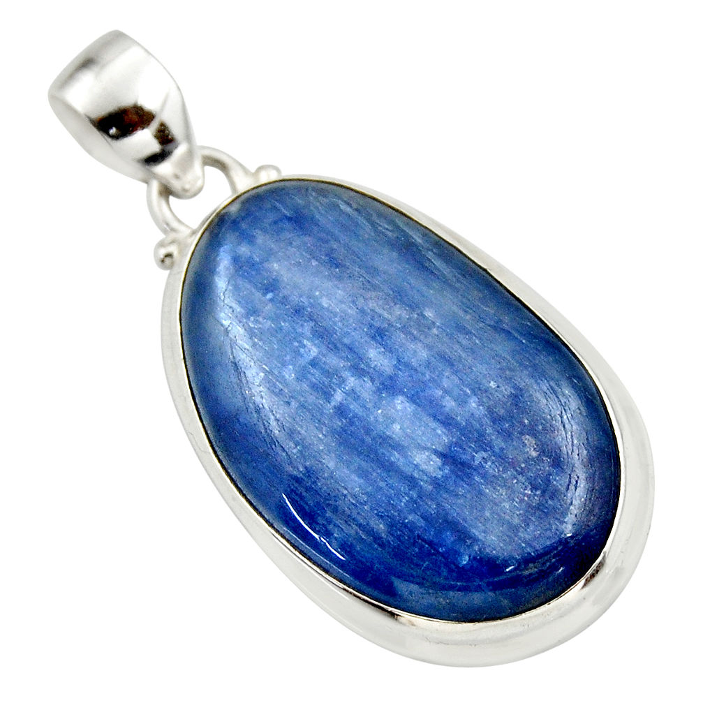 29.37cts natural blue kyanite 925 sterling silver pendant jewelry r44383