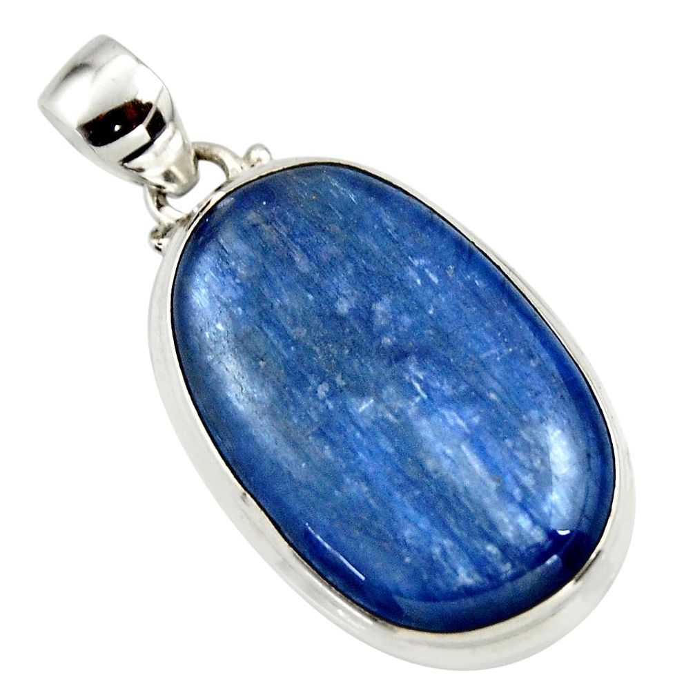 29.37cts natural blue kyanite 925 sterling silver pendant jewelry r44384