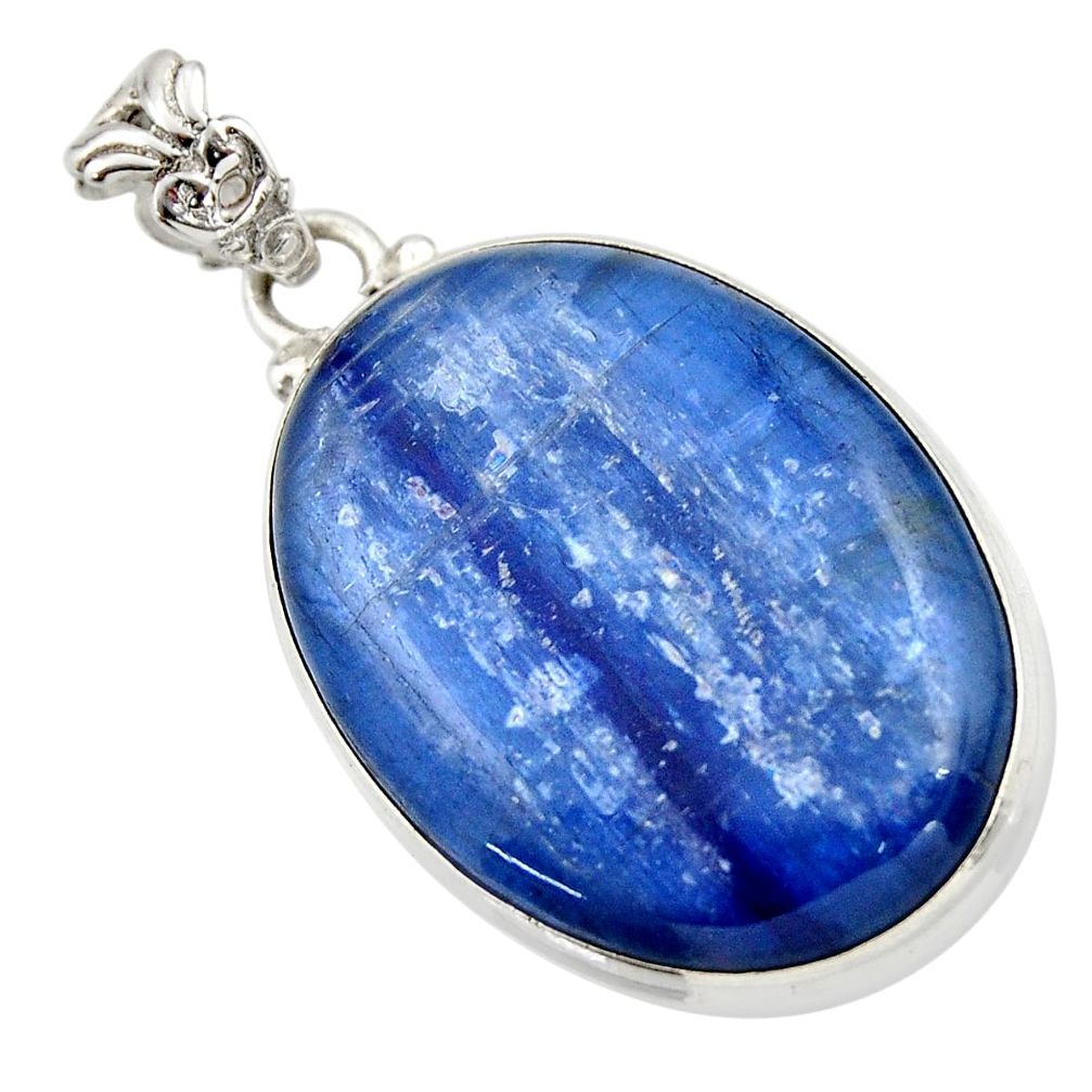 32.73cts natural blue kyanite 925 sterling silver pendant jewelry r44385