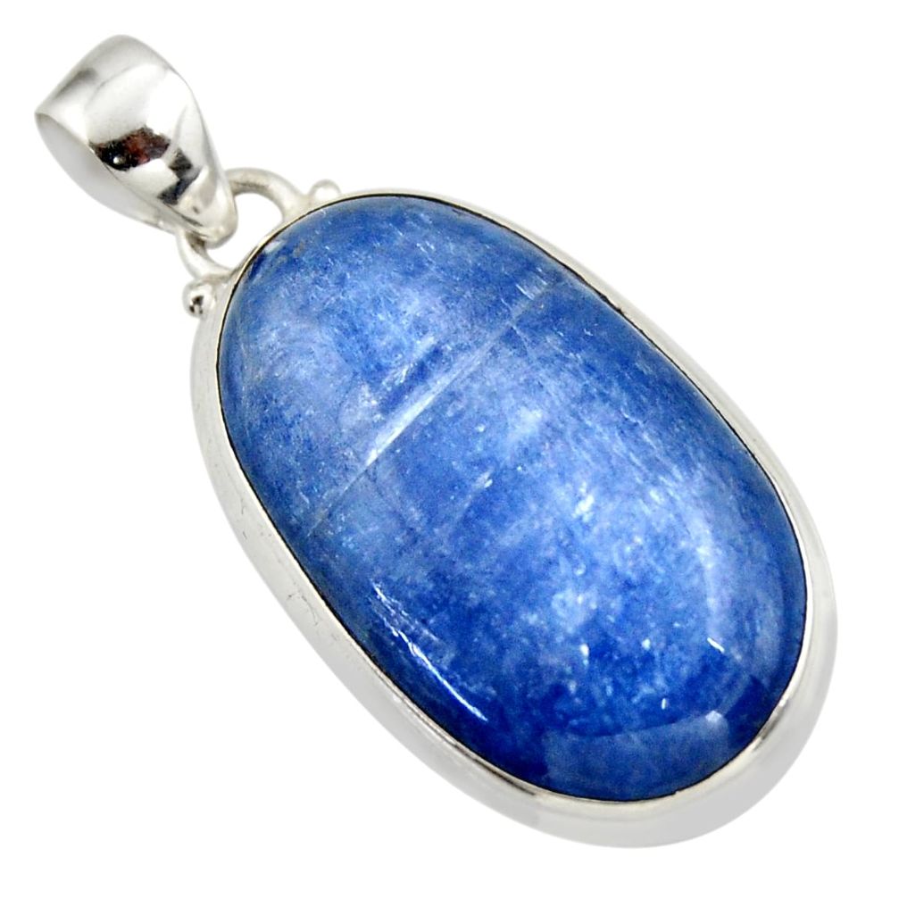 29.05cts natural blue kyanite 925 sterling silver pendant jewelry r44386