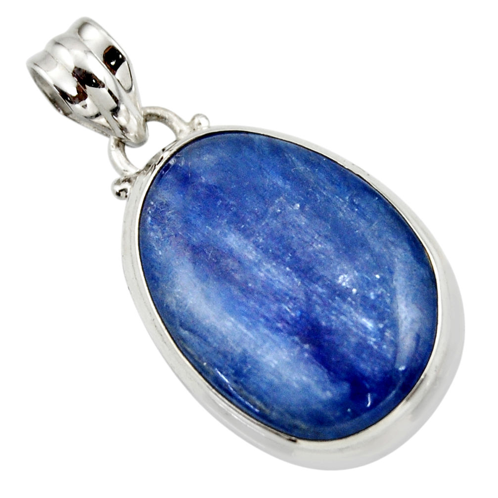 24.46cts natural blue kyanite 925 sterling silver pendant jewelry r44390