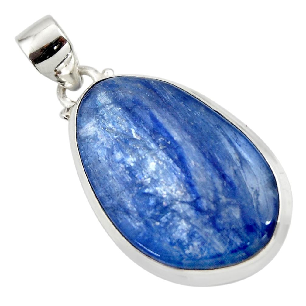 26.54cts natural blue kyanite 925 sterling silver pendant jewelry r44393