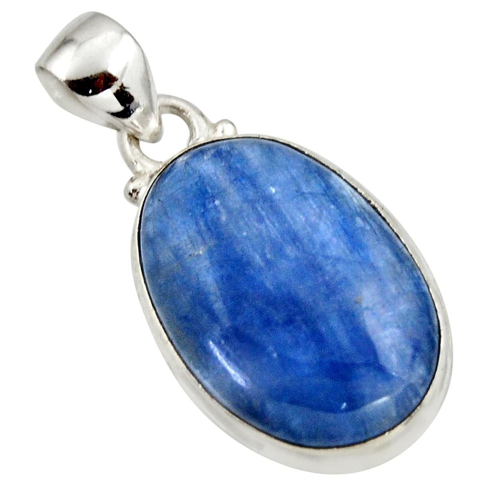 16.48cts natural blue kyanite 925 sterling silver pendant jewelry r44402