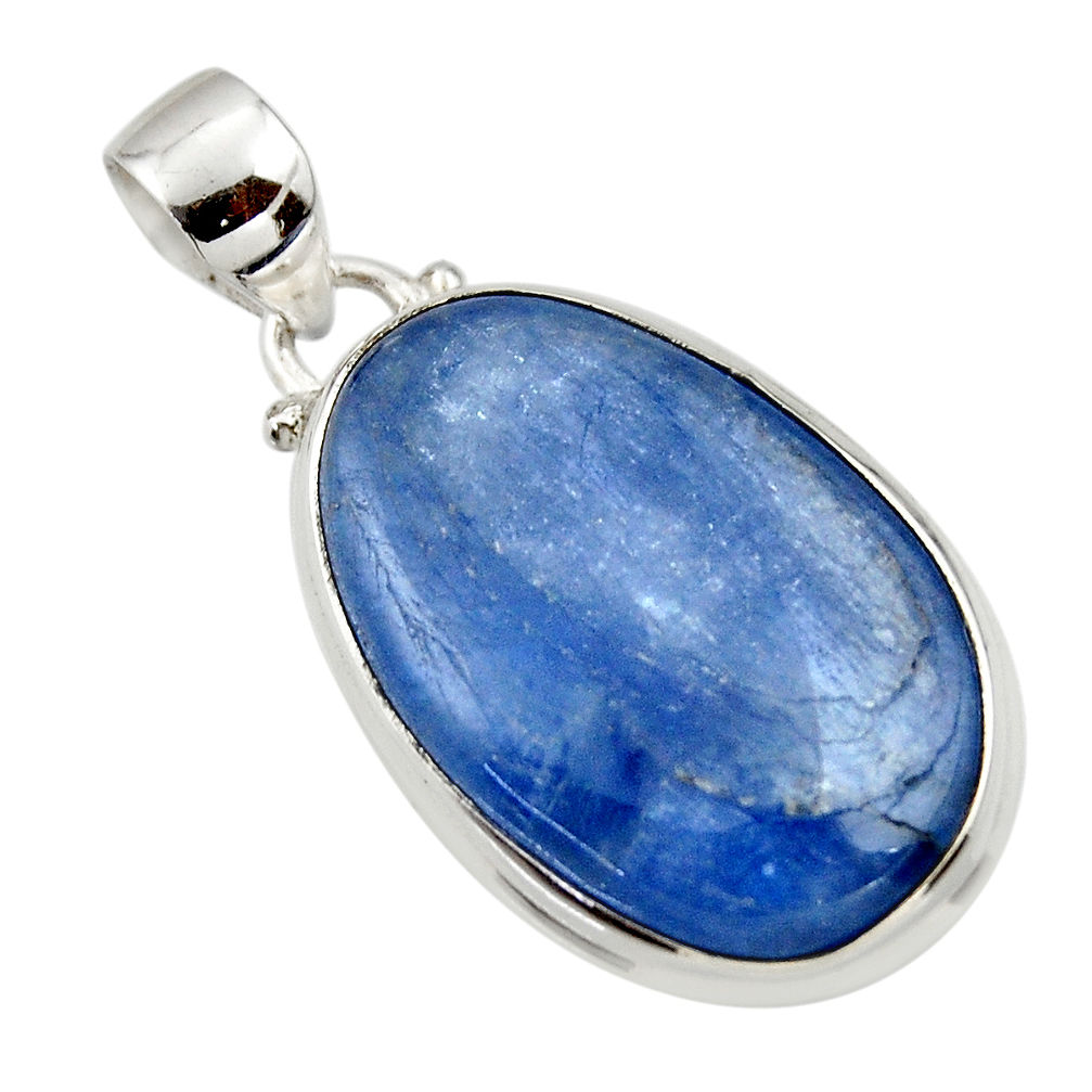 21.50cts natural blue kyanite 925 sterling silver pendant jewelry r44405