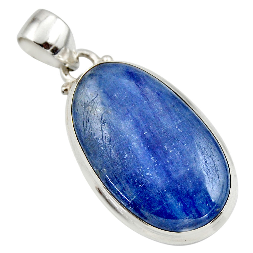 23.41cts natural blue kyanite 925 sterling silver pendant jewelry r44408