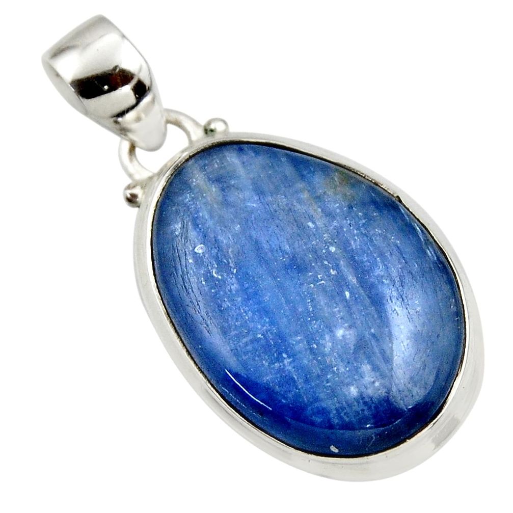 19.15cts natural blue kyanite 925 sterling silver pendant jewelry r44409