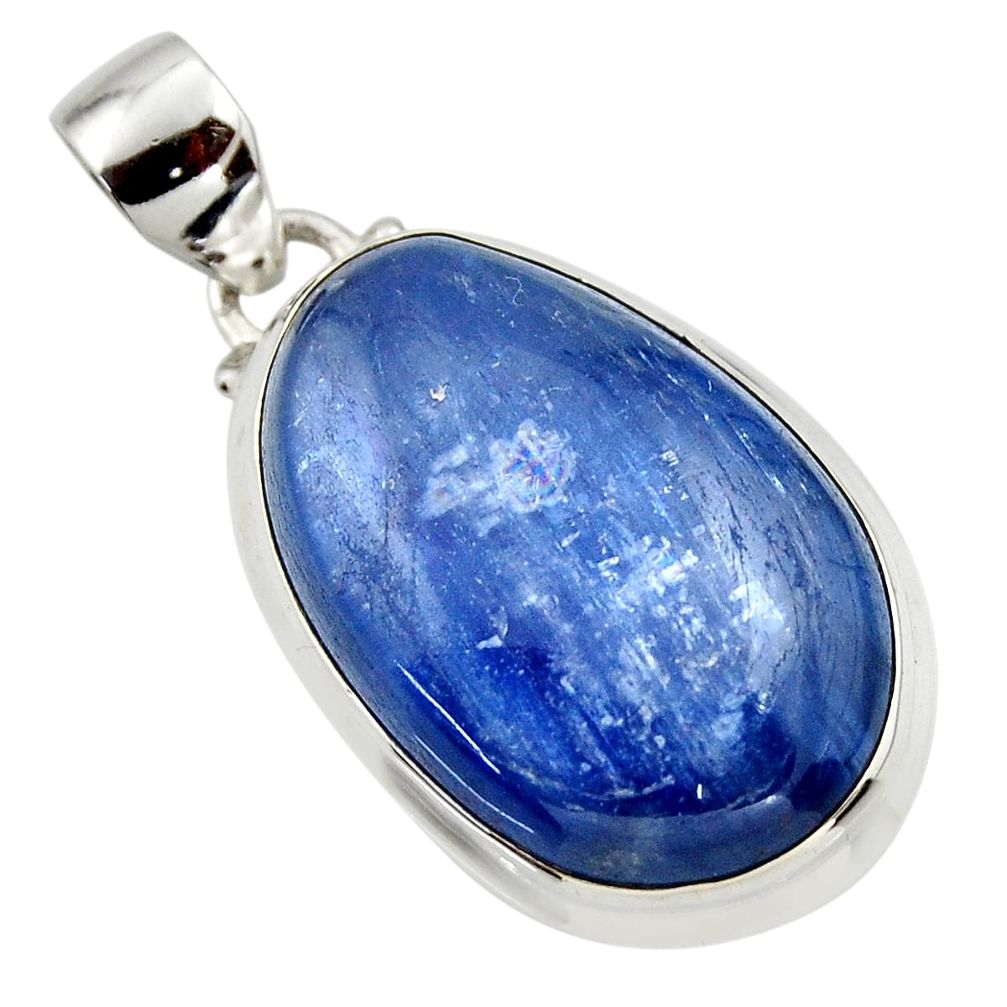 28.73cts natural blue kyanite 925 sterling silver pendant jewelry r44410