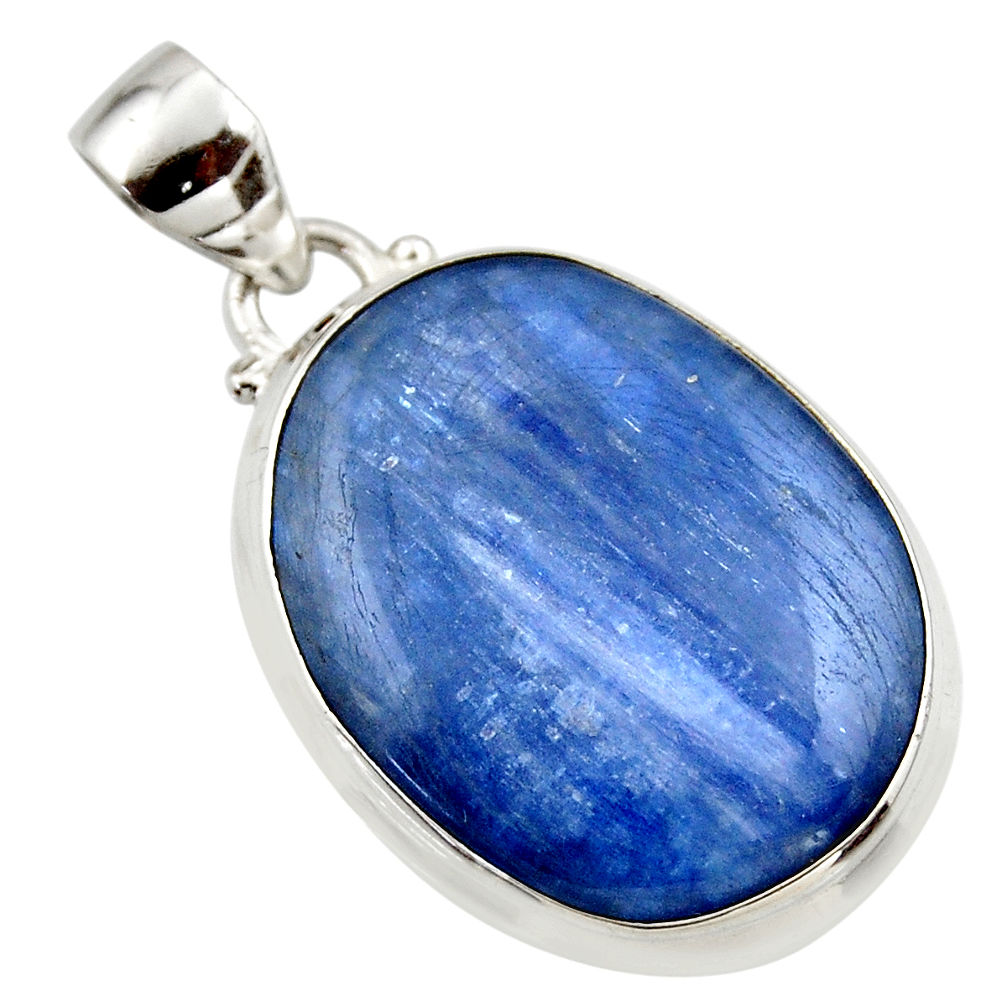 20.07cts natural blue kyanite 925 sterling silver pendant jewelry r44411